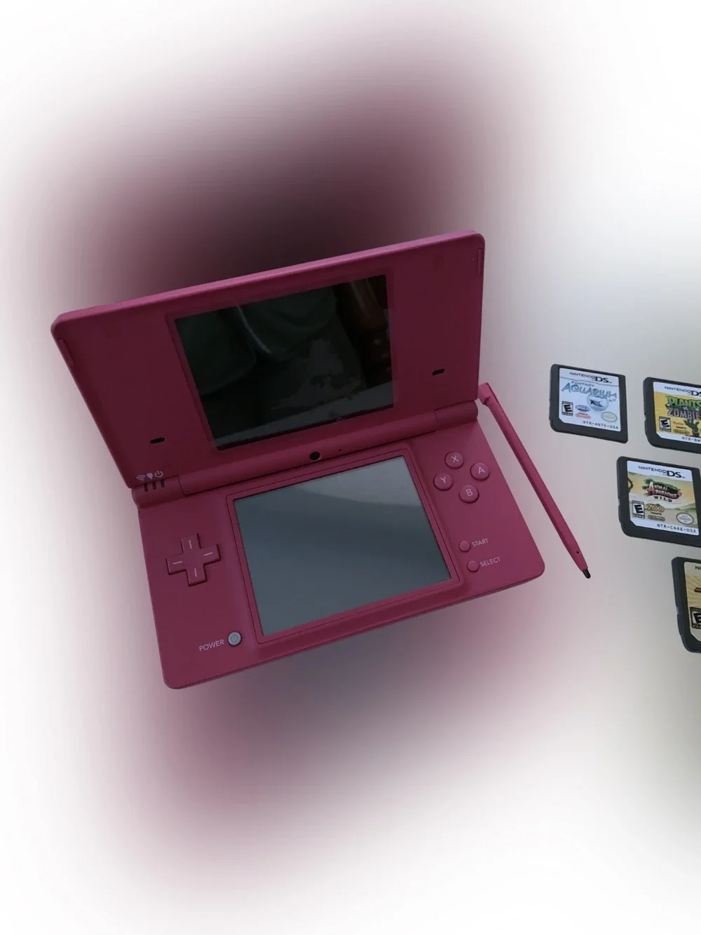 Nintendo DS Lite Magenta Portable Gaming System & bundle of Games